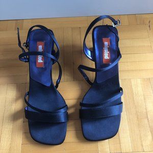 Sandals women low heel 90s blue